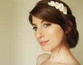 Troy Bridal Hair Comb, Ivory satin and pearl Greek inspired hair accessories