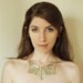 Geometric Statement Necklace, Leather Triangle Statement Necklace, made of Ivory gold leather