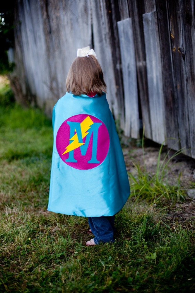 Girl Super hero Cape PERSONALIZED Birthday Gift - Birthday Letter w/ Bolt