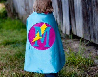 Girl Super hero Cape PERSONALIZED Birthday Gift - Birthday Letter w/ Bolt
