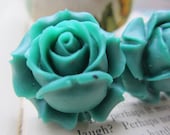 Gauges - Plugs - LARGE Teal Roses