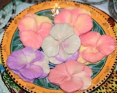 Pansy Guest Soaps Handsculpted  So Unique Beautiful colors 6 Pansy Multi color Soap Set