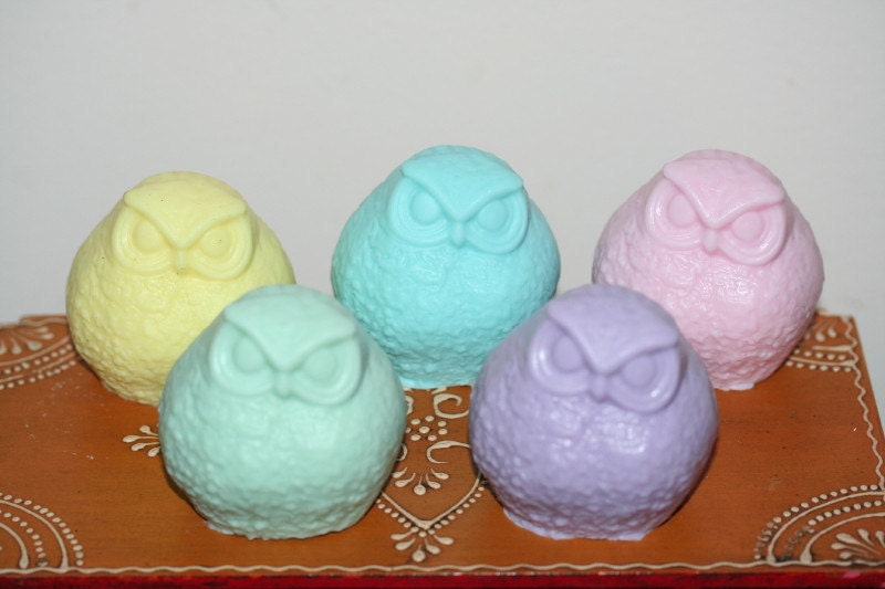 OWL Soaps Pastal Colors, Adorable Owls in a Rainbow of Colors