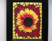 Framed Mosaic Sunflower Art Wall Hanging