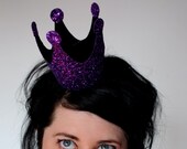 Royal purple glitter mini burlesque crown