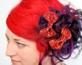 Red Bow Clips, Glitter, Hair Accessories, Cute Kawaii Bows