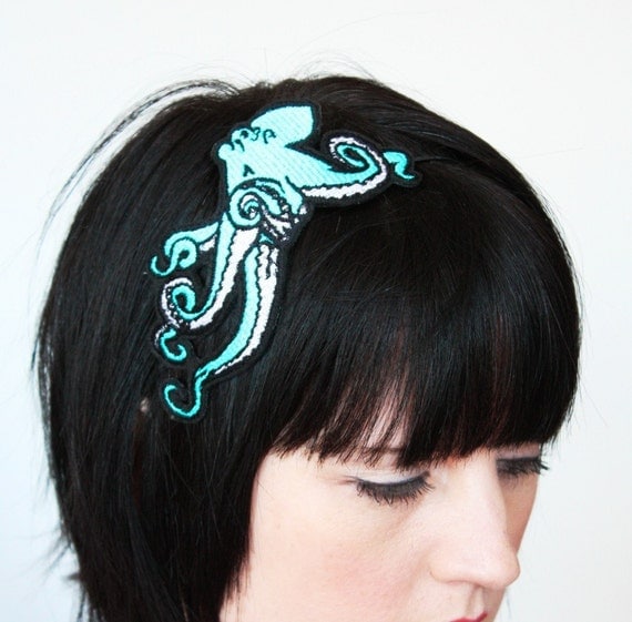 Octopus Headband, Pale Turquoise, Sea monster