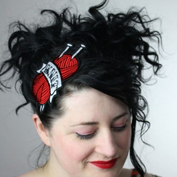 Tattoo Inspired Headband Knit in Red