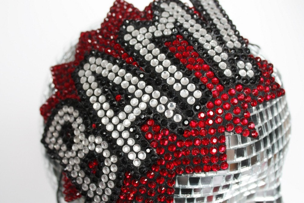 BAM Rhinestone Fascinator, Comic Fascinator, Red and Crystal, As seen in Curve Magazine