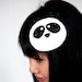 Cute panda fascinator with black glitter
