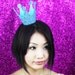 Pale blue glitter mini burlesque crown