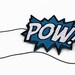 Comic Pow Embroidered Headband Hair Decoration Shocking Pink and White