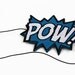 POW Comic Embroidered Headband Hair Decoration Purple and Turquoise