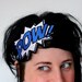 Headband POW, Blue and White, Comic inspired