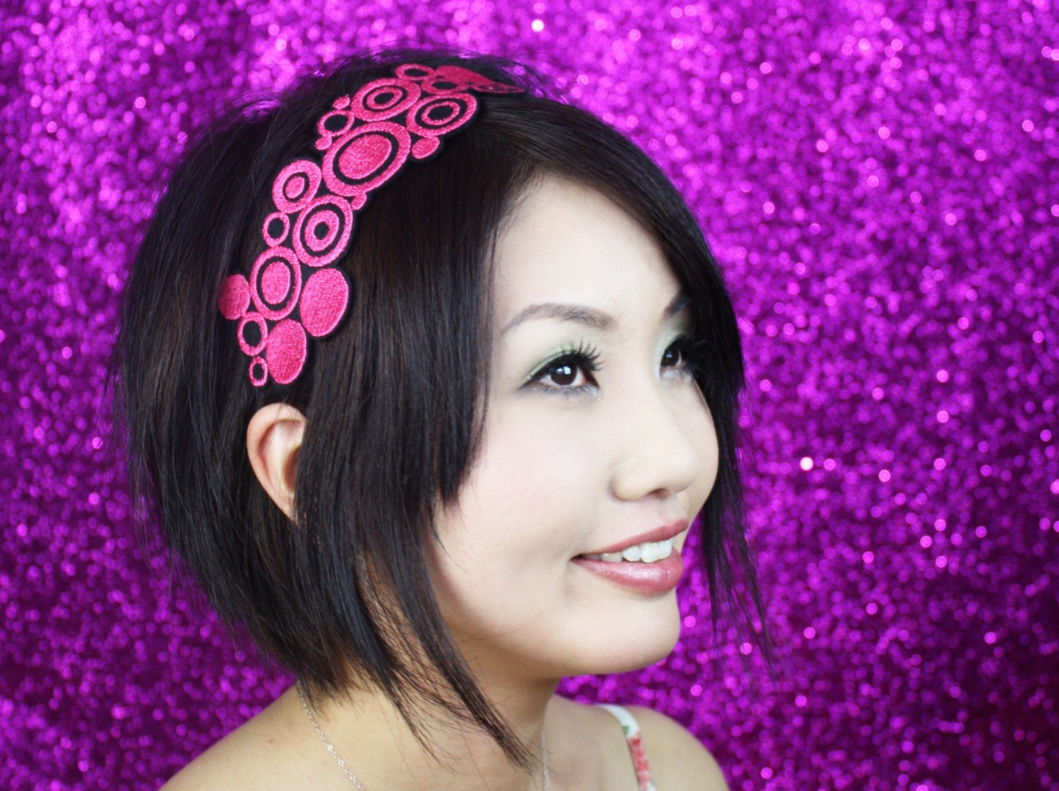 Hot Pink Headband, Pop Art Inspired, Adult Headband
