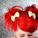 Pale Yellow Bow Clips, Glitter, Hair Accessories, Cute Kawaii Bows