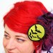 Bats Hair Clip, Yellow Moon and Black Bats Barrette