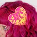 Valentine Heart Headband, Neon Pink, Neon Yellow Roses, Gold, Be My Valentine