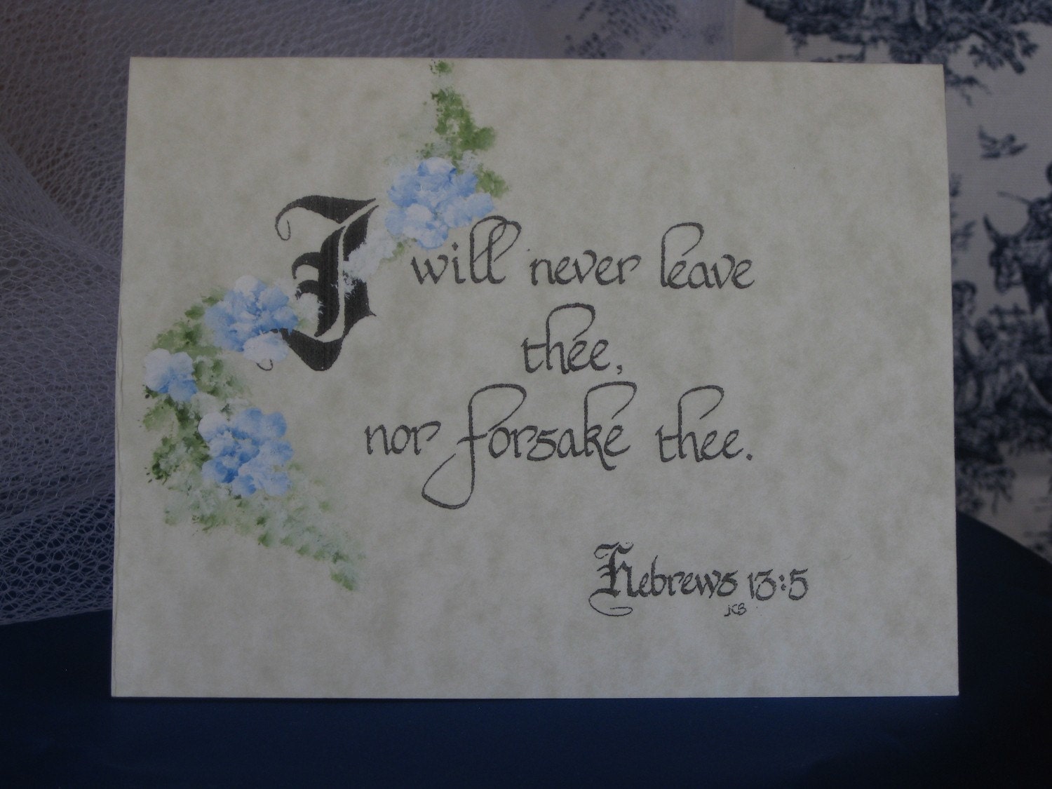 Bible Verse Calligraphy Bible Verse Blank Note Cards and Envelopes  Hebrews 13  5