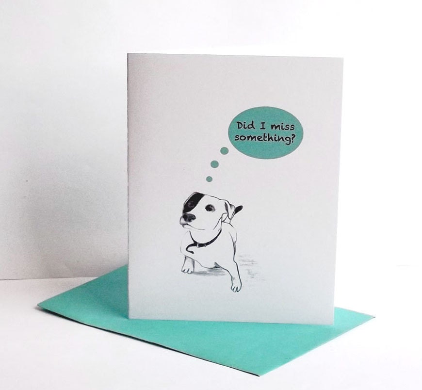 Cute dog belated birthday card, greeting card for all missed occasions - ArtyDidact