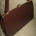 Vintage Riviera English style handbag 1950-60s/Brown Leather Retro /Purse