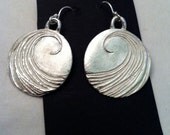 Beach Girl Silver Wave Earrings