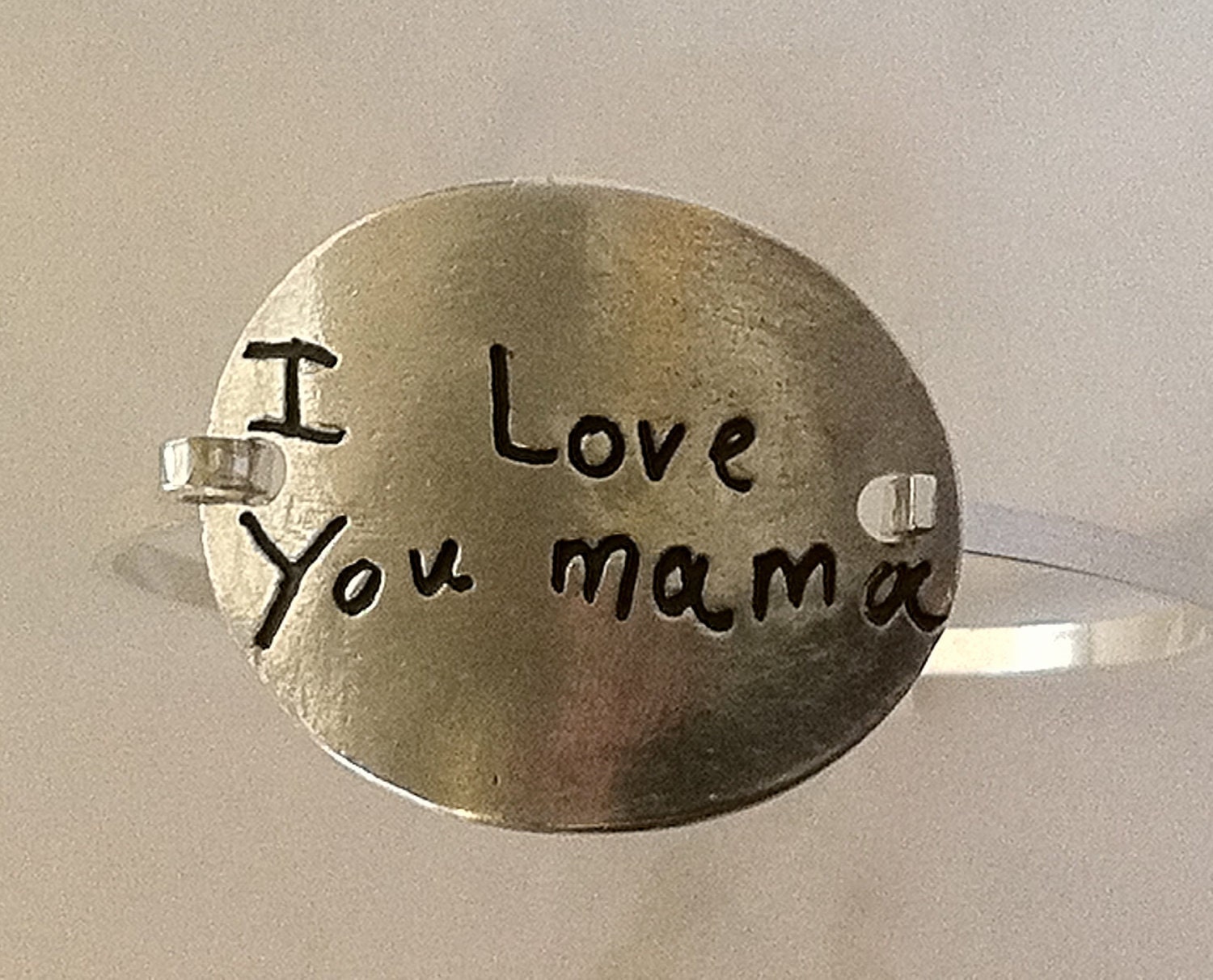 Your Child's Actual Writing Silver Message Bracelet -Tension Bracelet - Made to Order
