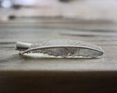 FLOCK Feather Hair Clip in Silver