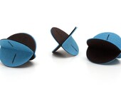 Felt Rollers Cat Toys - Set of three (Chocolate and Cornflower Blue)