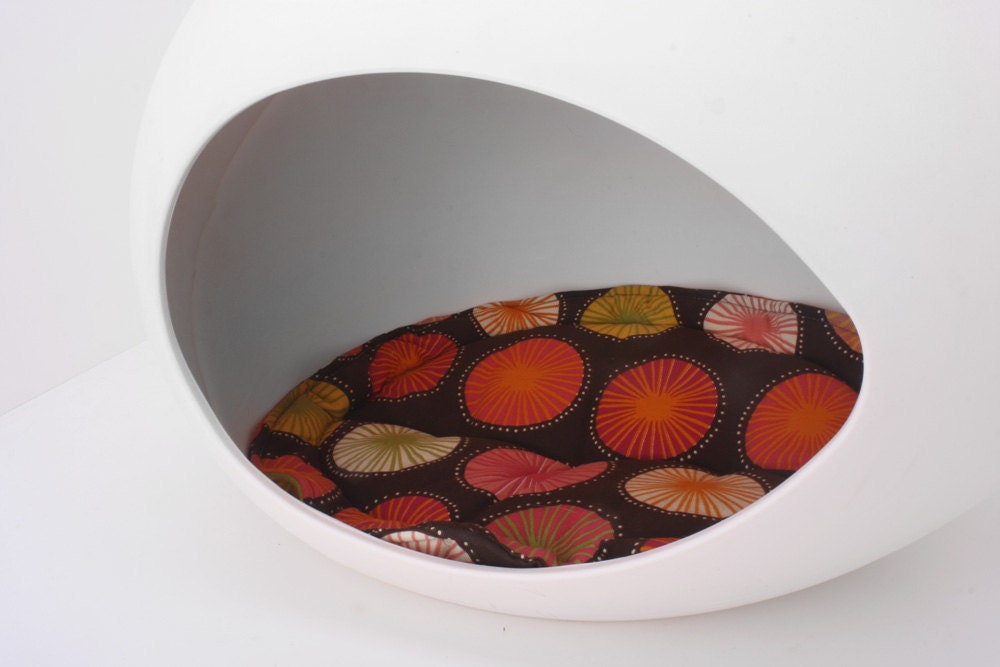 Designer Cushion for pEi Pod Pet Bed (Chocolate-Pink Mod Sunburst)