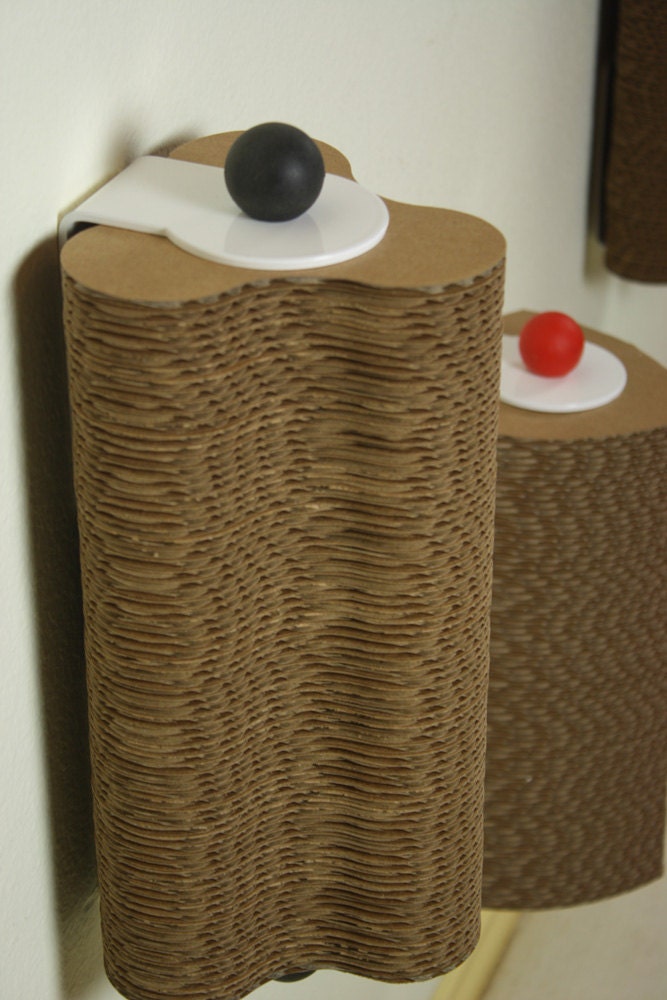 Small Triangle Red Wall-mounted Scratch Tower - Modern Cardboard Cat Scratching Tower