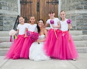 Raspberry watermelon pink Flower Girl tutu. Fully lined and sewn.This tutu has a smooth satin waist, no knots.