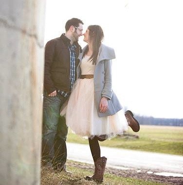 Classic Beige Tulle Skirt with Chocolate Caramel Satin Waist. Soft creamy color. Winter neutral skirt.