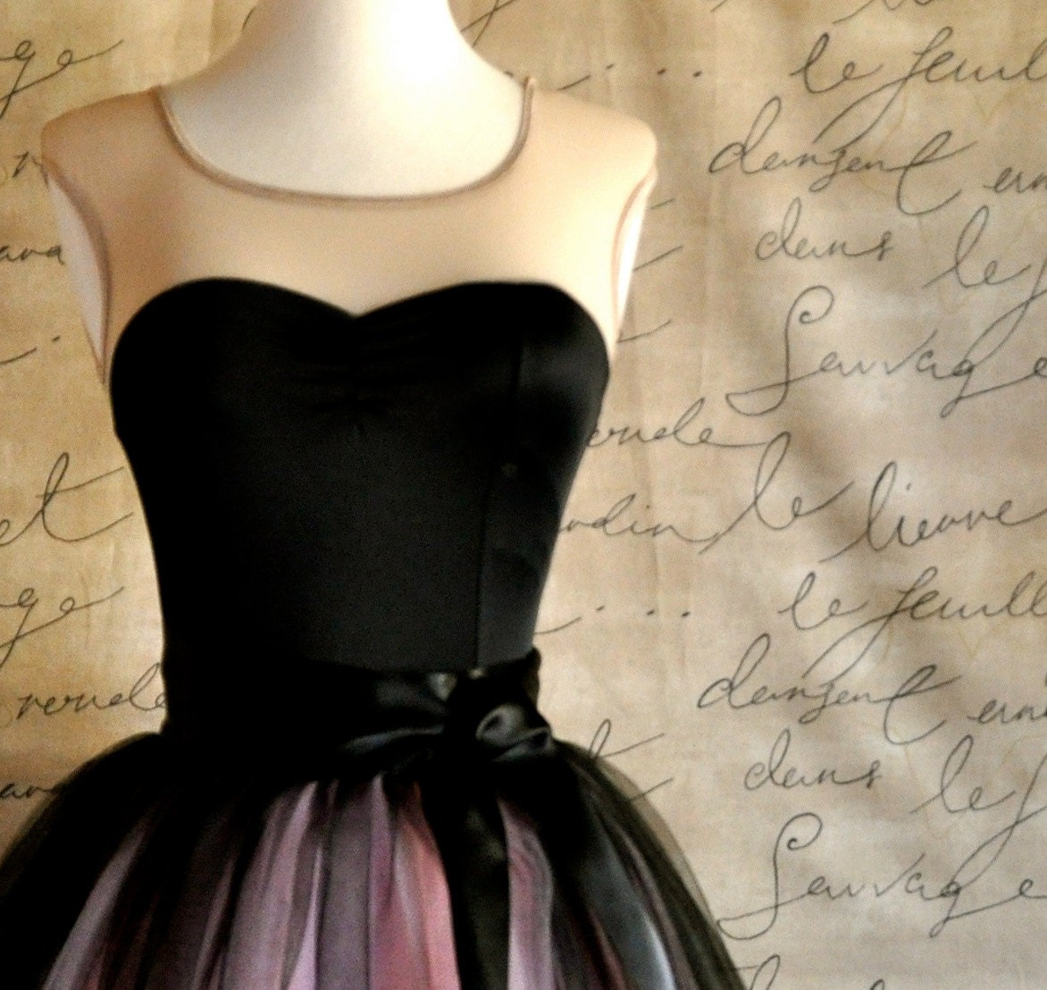 Black sweetheart neckline with sheer shoulder leotard. Matches many tutu tulle skirts at TutusChic.