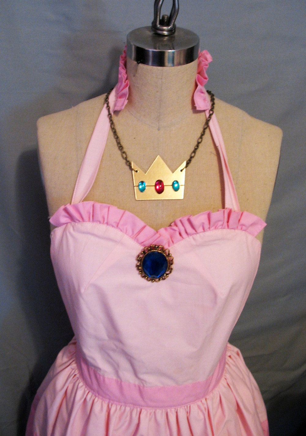 8-Bit Princess Gold Mirror Laser Cut Necklace