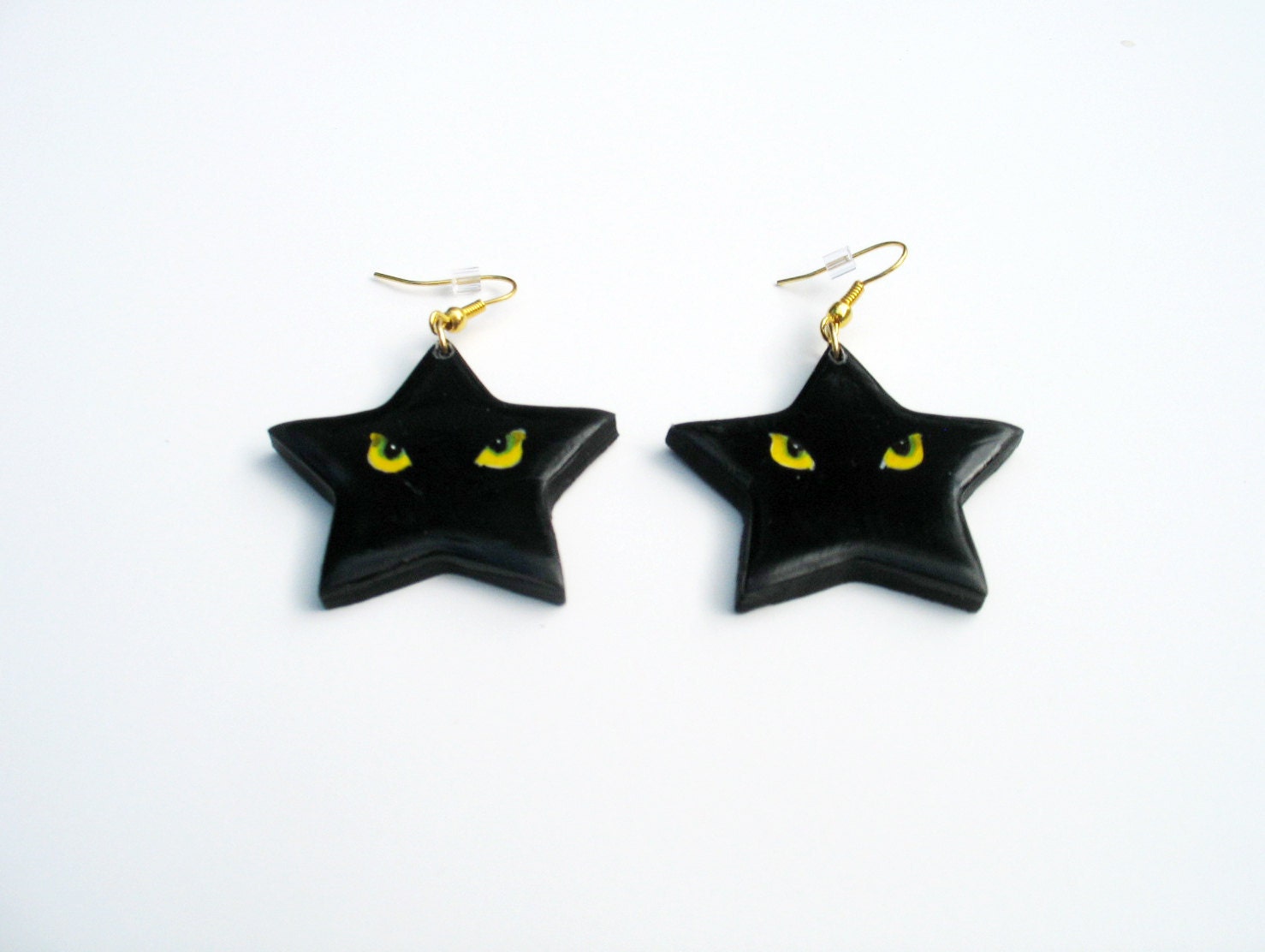 Black Cat Star Earrings - Ready To Ship