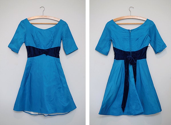 Brilliant Blue Empire Waist Dress - XXS
