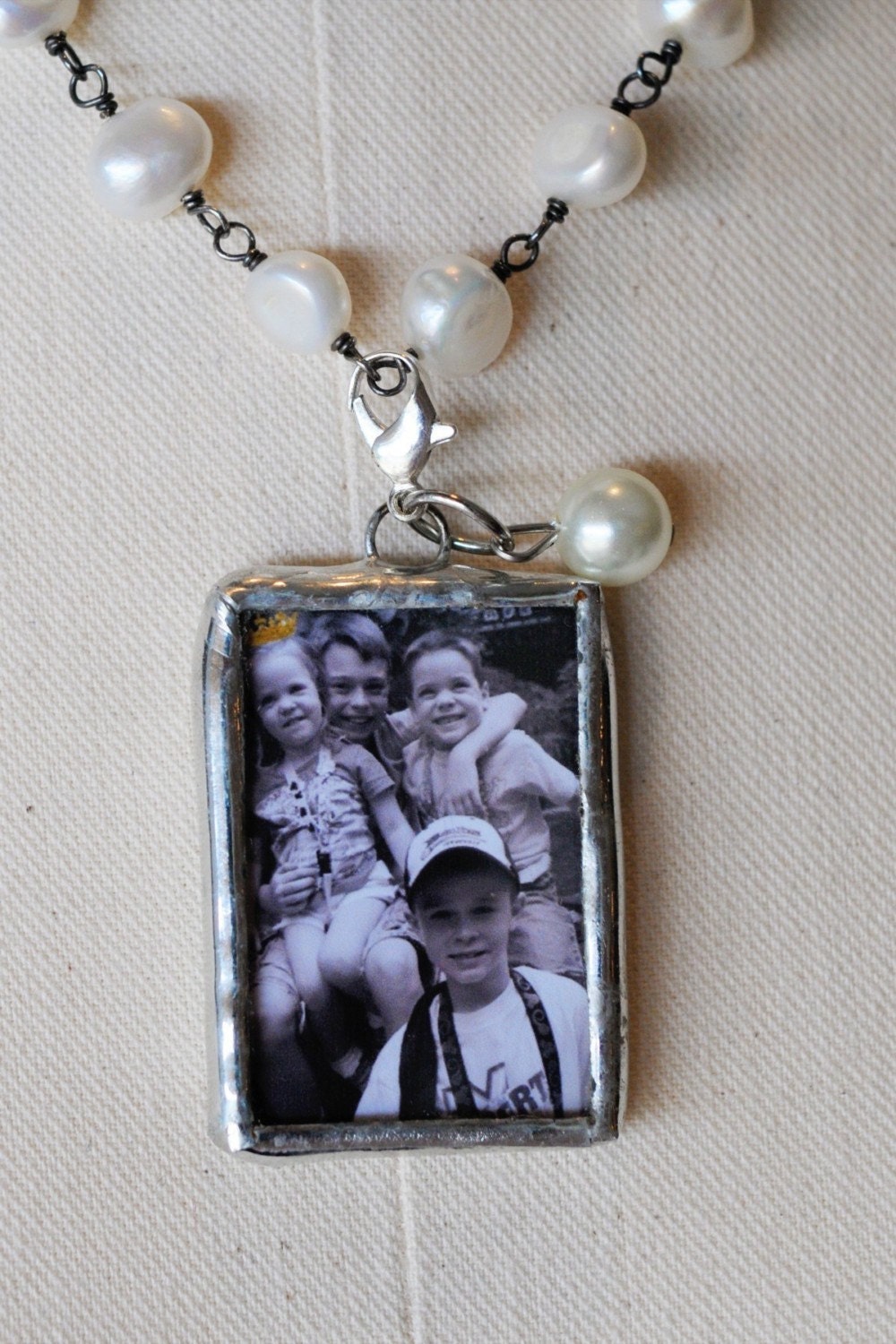 Custom Photo Soldered Charm Pendant 1 X 1.5 And Keep Calm and Carry On With Sterling Silver Ball Chain Necklace