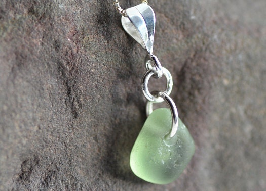 Soft Green - Sea Glass Pendant