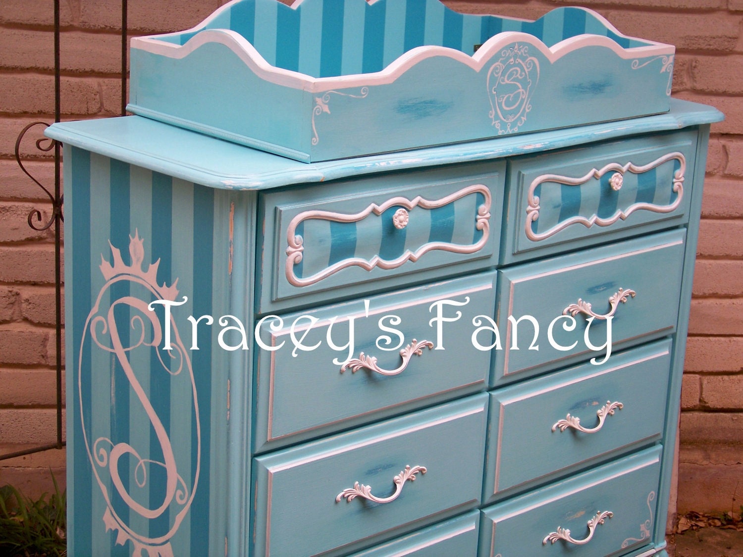 Sloane/Vintage Painted Shabby French Provincial Dresser with Changing Table Addition - MADE TO ORDER