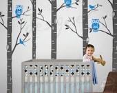 Tree Wall Decal Wall Sticker -Tree with Owls kid wall decal- dd1045