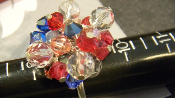 Cocktail Ring Crystal Cocktail Ring Sterling Silver Crystal Bling Ring Sparkly Ring