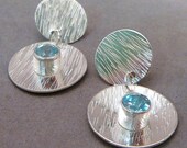 Blue topaz and sterling silver earrings