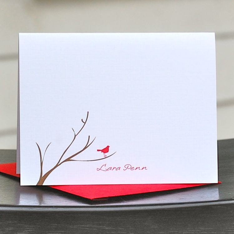Personalized Stationery / Mothers Day Gifts / Personalized Note Cards / Stationery Set - Winter Bird
