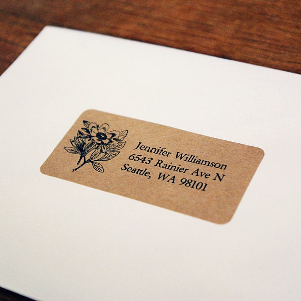 Custom Return Address Labels - Floral 01, Two Sheets / 48 Labels