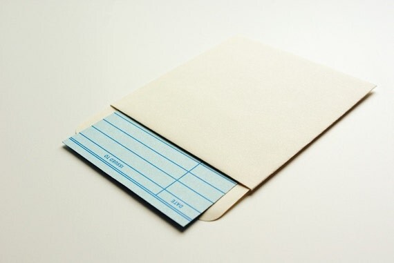 Library Card Book Pockets - Set of 25