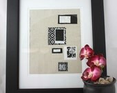 Sample Sale  Original Fiber Art Wall Hanging in Black and White by Nstarstudio