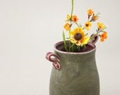 Small Flower Vase in Graphite Gray and Blackberry Wine by Nstarstudio