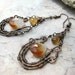 Copper earrings with citrine