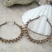 pearl hoop earrings in copper